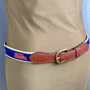 ZepPro Mens Ole Miss Belt Sz 34 Canvas Leather